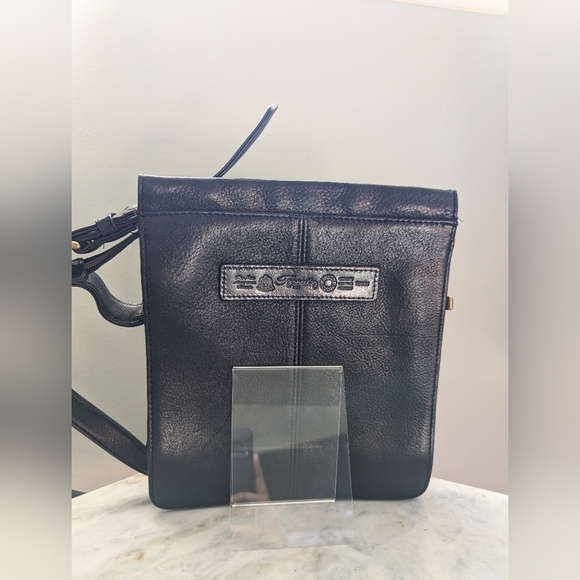 Vintage FOSSIL 1954 Black Leather Shoulder Bag 70582 - Picture 3 of 6